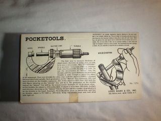 MARX Pocketools Micrometer Pocket Tools Vintage Miniature Toy Tool In Package 2