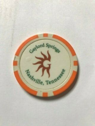 Gaylord Springs Nashville,  Tn Poker Chip Golf Ball Markers / Hand Protector
