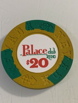 Palace Club $20 Casino Chip Reno Nevada 3.  99