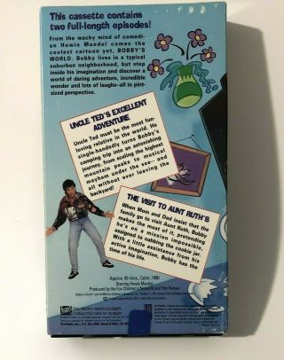 Bobby World ' s Cartoon VHS Tapes Volumes 1 - 3 Vintage 1990s Fox Kids Howie Mandel 3