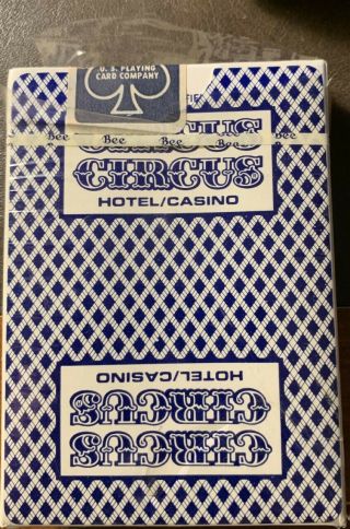 Vintage Circus Circus Blue Casino Playing Cards Deck Ohio - Uspc Blue Seal