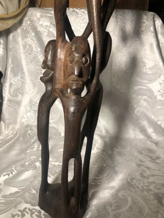 Vintage African Tribal Art Wooden Hand Carved Statue