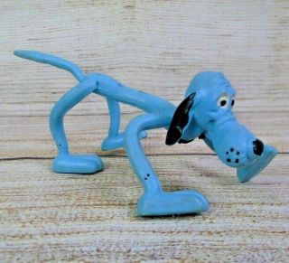 Vintage Brabo Bendable Rubber Blue Bendy Hound Dog Hong Kong 1970s Toy