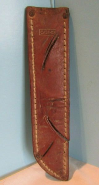 Vintage Case Xx Fixed Blade Hunting Knife Leather Sheath Only Brown 8 1/2 "