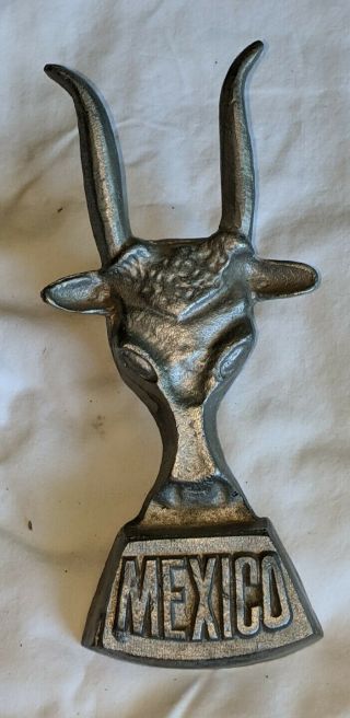 Vintage Longhorn Steer Head Bull Boot Jack Cast Aluminum Mexico Horns