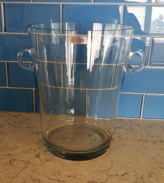 Vintage Clear Glass Wine / Champagne Chiller Ice Bucket Made In Romania 10 Inch