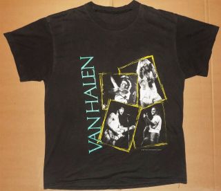 Vintage rock concert shirt VAN HALEN 1988 WORLD TOUR Sammy Hagar OU812 Yessup XL 2
