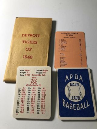 Apba Gtop 1940 Detroit Tigers Nm - 12 On 21