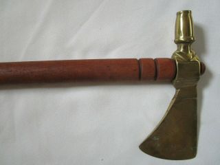 American Indian Brass Pipe Tomahawk Brass Hatchet Wood Handle Souvenir Handmade