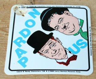 Vintage Laurel And Hardy Larry Harmon Pardon Us Window Sign 1986