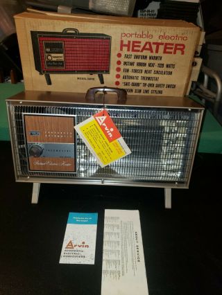 Vintage Arvin Fan Forced Automatic Ribbon Space Heater W/box & Papers 1320 Watts