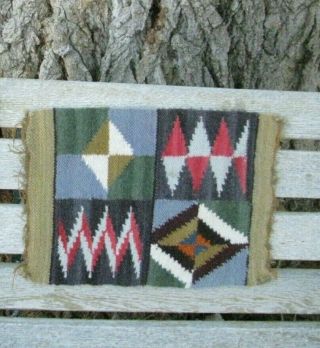 Old Paneled or Multi Pattern Navajo Blanket - wall sample,  13 
