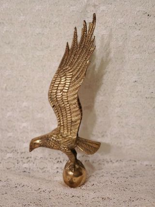 Vintage Brass Eagle Flag Pole Topper Finial