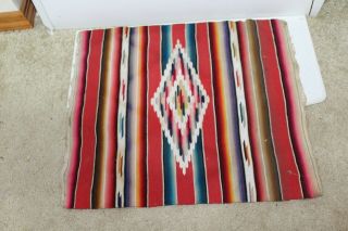 Vintage American Indian Rug Sampler Sized 19 1/2 Inches Long Mexican Serape