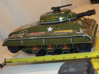 Large Vintage Antique Marx Tin Toy Us Army Tank
