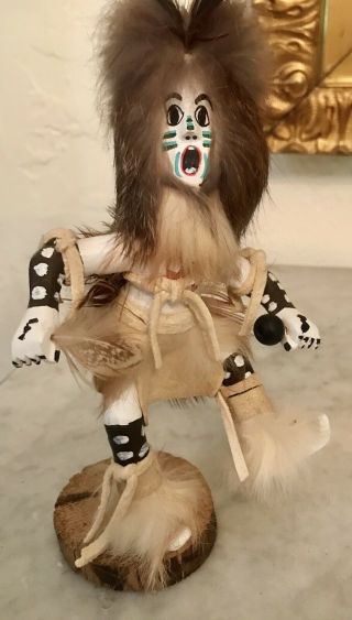 Native American Kachina Doll “protection” Handmade Indian Artist,  Signed By Long