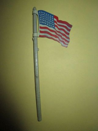 Vintage Marx 1963 Battleground Play Set American U.  S.  Flag With Pole No Base