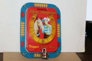 Vintage Ohio Art Tin Litho Roy Rogers Trigger With Horse Shoe Bank