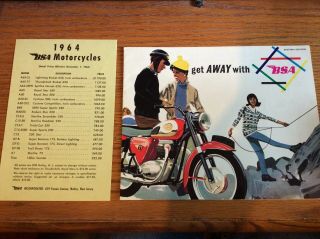 Vtg 1964 Bsa Motorcycles Sales Brochure