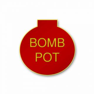 Red Bomb Pot Poker Dealer Lammers Buttons Cash Game
