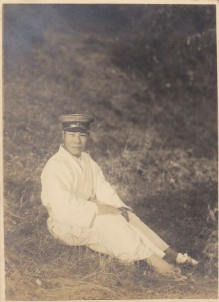 Old Photo Asia Japan Man Military Uniform Wounded Japanese Sc781