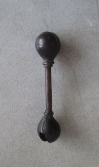 Vintage Cast Iron/brass Sleigh Bell Baby Rattle