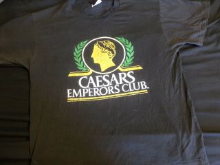 Caesars Emperors Club T - Shirt Casino Vegas Hipster Vintage Large Atlantic City