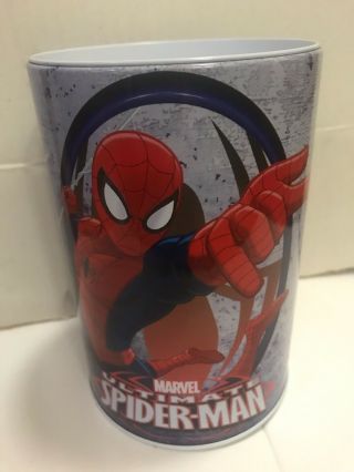 Spider - Man Round Cylinder Tin Coin Piggy Bank Savings Box