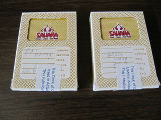 2 - Sahara Playing Cards Las Vegas Hotel Casino Card 2007 Gold Yellow Deck
