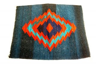 Native American Navajo (?) Wool Rug 19 " X 15 1/2 " Small Size Southwest Blue 