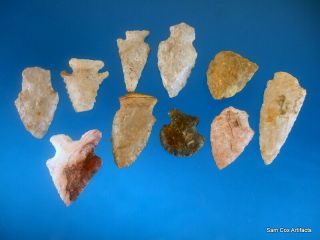 Group Of Fine Authentic Colorful Kentucky Points - Arrowheads Artifacts