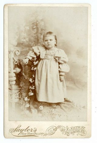 B1234 Cute Little Girl Cabinet Card By Saylor’s Reading Pa