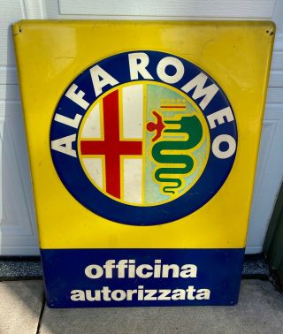 Alfa Romeo Sign 1970s Vintage Service Dealership Garage Rare Racing