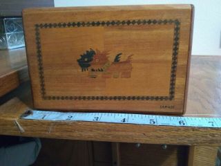 Vintage Japanese Hand Made Wood Puzzle Box Trick Opening Japan