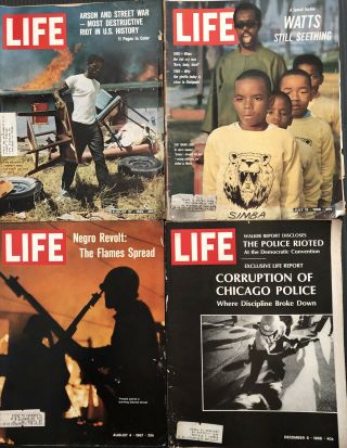 Riots Watts Detroit Chicago 4 Vtg Life Magazines 60s Civil Rights Los Angeles