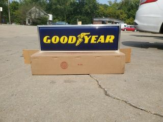 Lighted Dealer Sign Goodyear Tire 12 X 36 Double Sided Hanging Sign