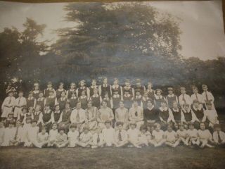 Old School Group Photograph Teachers Girls And Boys Uniform 1926 Junior School ?