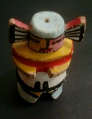 Vintage Native American Old Wooden Kachina Souvenir Doll (note bottom stamping) 3