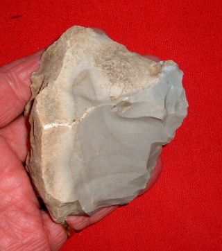 (3.  5 ") American Indian (oh) Backed Hand Axe,  Chopper,  Prehistoric Artifact