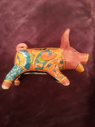 Mexican Talavera PIG Pottery Piece By Artist Gerardo Garcia Signed Collectible 3