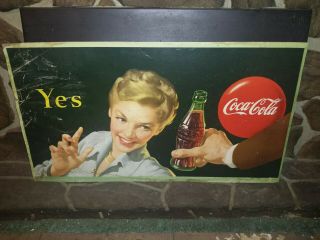 Rare Dated 1948 Coca - Cola Cardboard Sign