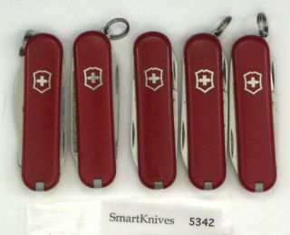 5 Victorinox Swiss Army Knives - Bijou,  Classic,  Rover,  Escort 5342
