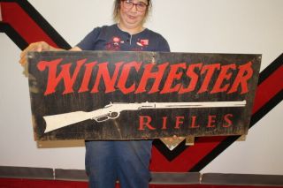 Large Winchester Rifles Hunting Gun Shotgun Gas Oil 40 " Metal Sign