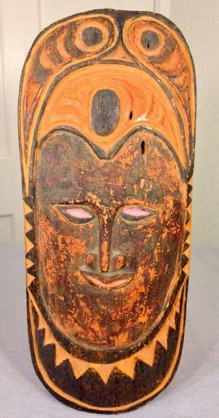 Vintage One Of A Kind Hand Carved Tribal Totem Tiki Wooden Mask