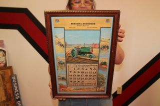 Vintage 1940 Oliver Tractor Farm Feed Seed Corn Calendar Gas Oil Sign