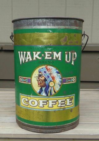Antique Wak - Em Up Coffee Tin 10lb Size