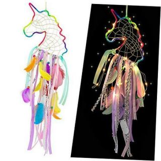 Johouse Dream Catchers For Kids,  Led Pink Dream Catcher Feather Wall Boho Room D