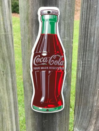 Rare Porcelain Coca Cola Die Cut Bottle Sign Coke Porcelain Sign
