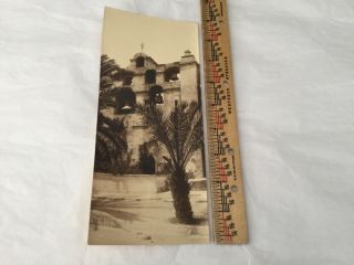Vintage Sepia Toned Panoramic Photograph Of The Mission San Gabriel Bell Towers