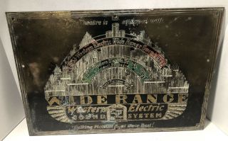 Vtg 1933 Western Electric Sound System Theater Brass Sign Plaque